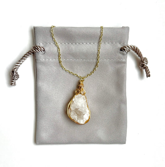 Natural Geode Quartz Necklace