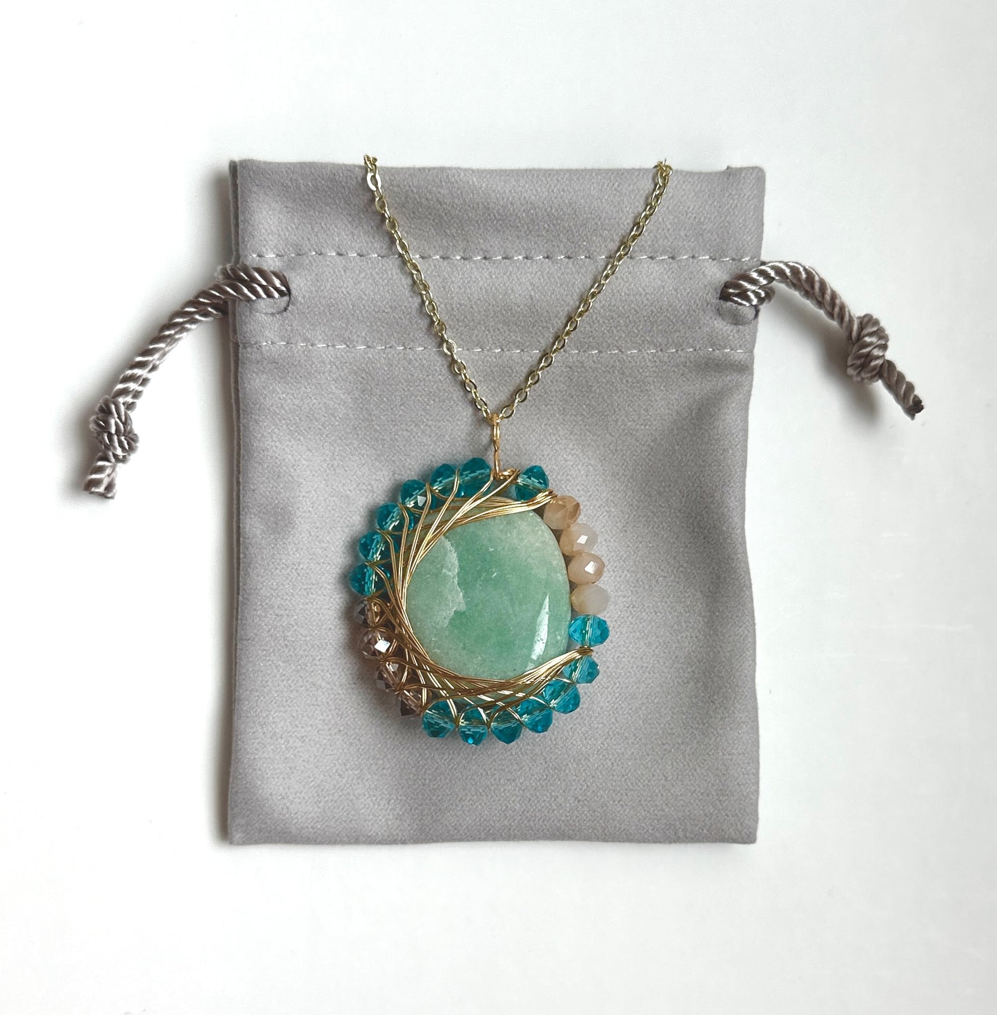 Amazonite Sun & Moon Necklace