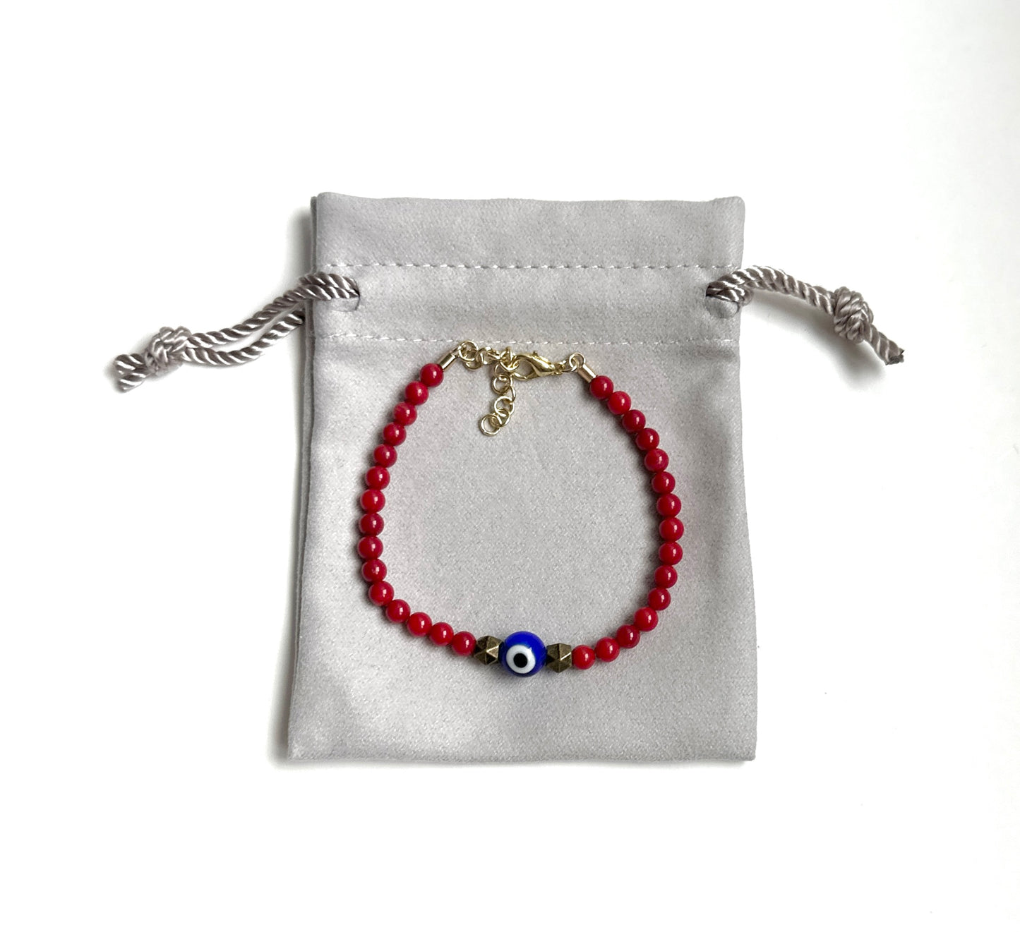 Red Howlite Evil Eye Bracelet