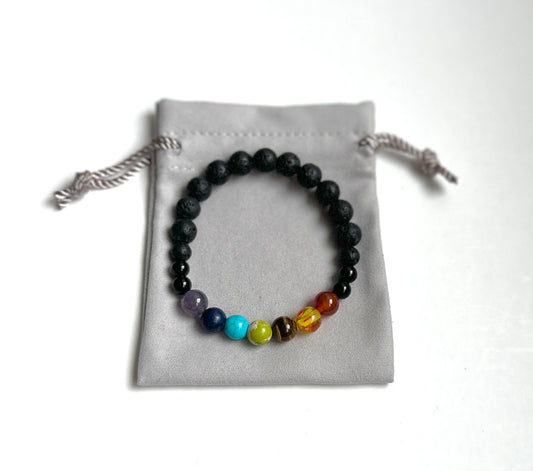 Lava Stone Chakra Bracelets