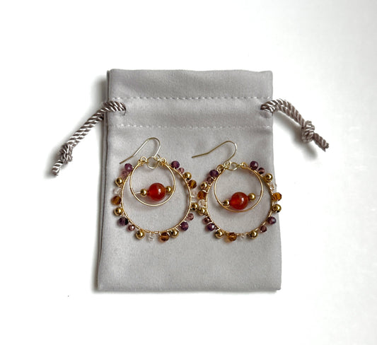 Carnelian Hoop Earrings